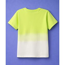 Pine Kids Cotton Knit Half Sleeves T-Shirt with Skateboard Print - Lime Green