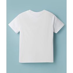 Pine Kids Cotton Knit Half Sleeves T-Shirt with Adventure Print - White