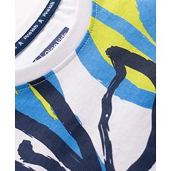 Pine Kids 100% Cotton Knit Half Sleeves Abstract Printed T-Shirt - White