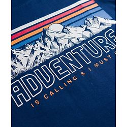 Pine Kids Cotton Knit Half Sleeves T-Shirt with Adventure Print - Navy Blue