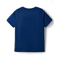 Pine Kids Cotton Knit Half Sleeves T-Shirt with Adventure Print - Navy Blue