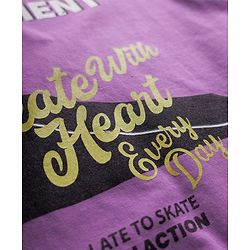 Pine Kids Cotton Knit Half Sleeves T-Shirt With Skateboarding Print - Purple