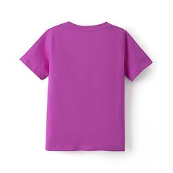 Pine Kids Cotton Knit Half Sleeves T-Shirt With Text Print - Purple