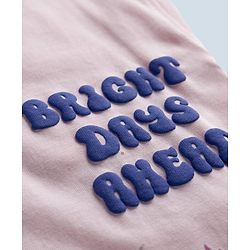 Pine Kids Cotton Knit Half Sleeves T-Shirt With Beach Print - Pink