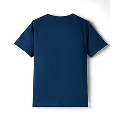 Pine Kids Cotton Knit Half Sleeves T-Shirt With Text Print - Navy Blue