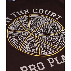 Pine Kids Cotton Knit Half Sleeves T-Shirt with Sport Print - Black