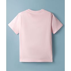 Pine Kids Cotton Knit Half Sleeves T-Shirt With Beach Print - Pink