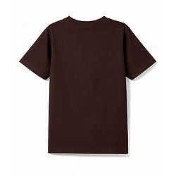 Pine Kids Cotton Knit Half Sleeves T-Shirt with Bear Print - Wine