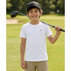 Pine Active Knit Half Sleeves Solid T-Shirt - White