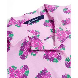 Pine Kids Cotton Knit Half Sleeves Top with Floral Print - Lilac