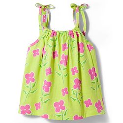 Pine Kids Cotton Knit Sleeveless Floral Printed Top - Light Green