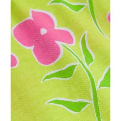 Pine Kids Cotton Knit Sleeveless Floral Printed Top - Light Green