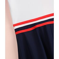 Pine Active Half Raglan Sleeves Text Printed Frock Swimsuit - White