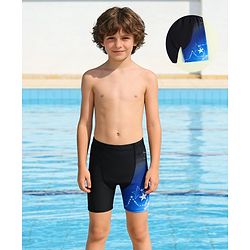 Pine Active Swimming Trunk with Star Print- Black