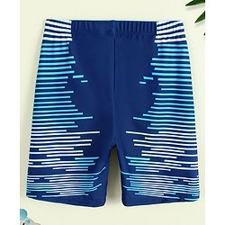 Pine Active Printed Swimming Trunk - Navy Blue