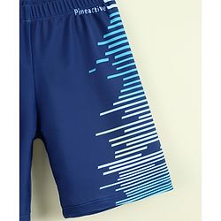 Pine Active Printed Swimming Trunk - Navy Blue