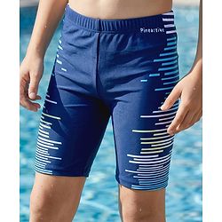 Pine Active Printed Swimming Trunk - Navy Blue