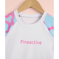 Pine Active Full Raglan Sleeves Printed Two Piece Swimsuit - Pink