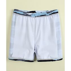 Pine Kids Half Raglan Sleeves Striped Two Piece Swimsuit - White