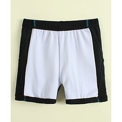 Pine Kids Half Raglan Sleeves Colour Block Two Piece Swimsuit with Text Print - Black