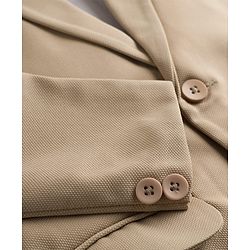 Pine Kids Knit Full Sleeves Solid Blazer - Beige