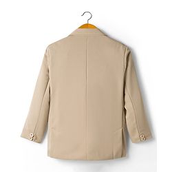 Pine Kids Knit Full Sleeves Solid Blazer - Beige