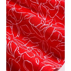 Pine Kids Cotton Knit Sleeveless Frock with Floral Print - Red
