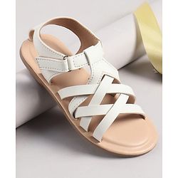 Pine Kids Sandals With Velcro Closure - White
