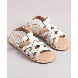 Pine Kids Sandals With Velcro Closure - White