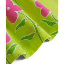 Pine Kids Cotton Knit Sleeveless Frock with Floral Print - Light Green