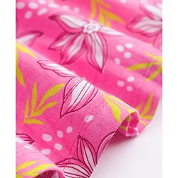 Pine Kids Cotton Knit Sleeveless Frock with Floral Print - Pink