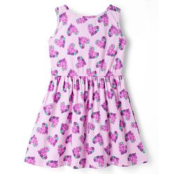 Pine Kids Cotton Knit Sleeveless Frock with Floral Print - Plum