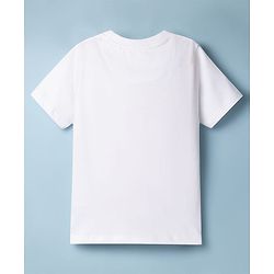 Pine Kids 100% Cotton Knit Half Sleeves Mountains Printed T-Shirt - White
