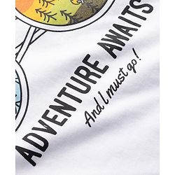 Pine Kids 100% Cotton Knit Half Sleeves Mountains Printed T-Shirt - White