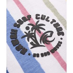 Pine Kids Cotton Knit T-Shirt Striped Round Neck Half Sleeves White 4-5 Years