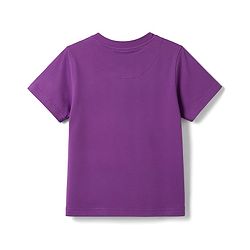 Pine Kids Cotton Knit T-Shirt with Text Graphic Print Imperial Purple 4-5 Years