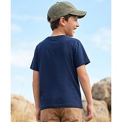 Pine Kids Cotton Knit T-Shirts Round Neck Half Sleeves Adventure Graphic Navy 4-5 Years