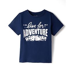 Pine Kids Cotton Knit T-Shirts Round Neck Half Sleeves Adventure Graphic Navy 4-5 Years