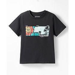 Pine Kids Cotton Knit T-Shirts Graphic Print Black 4-5 Years