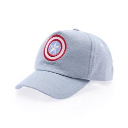 Pine Kids Marvel Cotton Woven Summer Cap with Avengers Graphic White - Diameter 16.5 cm