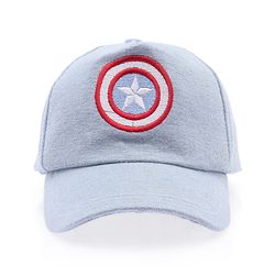 Pine Kids Marvel Cotton Woven Summer Cap with Avengers Graphic White - Diameter 16.5 cm