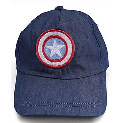 Pine Kids Marvel Cotton Woven Summer Cap With Avengers Graphics Blue - Diameter 21 cm