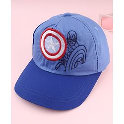 Pine Kids Marvel Cotton Woven Summer Cap With Avengers Graphics Blue - Diameter 18 cm