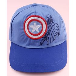 Pine Kids Marvel Cotton Woven Summer Cap With Avengers Graphics Blue - Diameter 18 cm