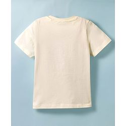 Pine Kids Cotton Knit Half Sleeves T-Shirt with Skate Print & Stripes - White