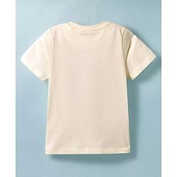 Pine Kids Cotton Knit Half Sleeves T-Shirt with Sport Print - White