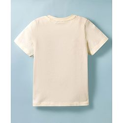 Pine Kids Cotton Knit Half Sleeves T-Shirt with Chicago Print - White