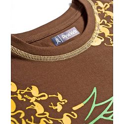 Pine Kids Cotton Knit Half Sleeves T-Shirt & Shorts Co-ord Night Suit With Pineapple Print - Brown
