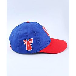Pine Kids Marvel Cotton Woven  Summer Cap with Avengers Graphics Blue & Red- Diameter 52 cm