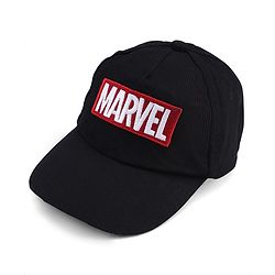 Pine Kids Marvel Cotton Woven Summer Cap With Avengers Graphics Black - Diameter 20 cm